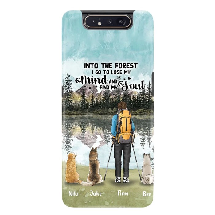 Personalized Solo Hiking With Dogs Phone Case - Woman/Man With Up to 3 Pets - Case For iPhone and Samsung - Q67GXN