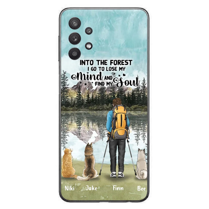 Personalized Solo Hiking With Dogs Phone Case - Woman/Man With Up to 3 Pets - Case For iPhone and Samsung - Q67GXN
