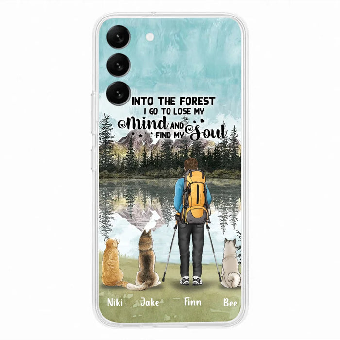 Personalized Solo Hiking With Dogs Phone Case - Woman/Man With Up to 3 Pets - Case For iPhone and Samsung - Q67GXN