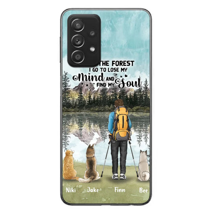 Personalized Solo Hiking With Dogs Phone Case - Woman/Man With Up to 3 Pets - Case For iPhone and Samsung - Q67GXN