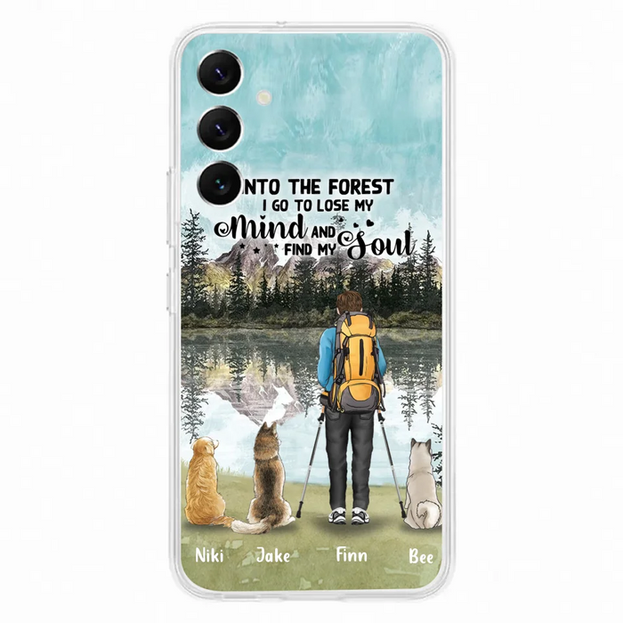 Personalized Solo Hiking With Dogs Phone Case - Woman/Man With Up to 3 Pets - Case For iPhone and Samsung - Q67GXN