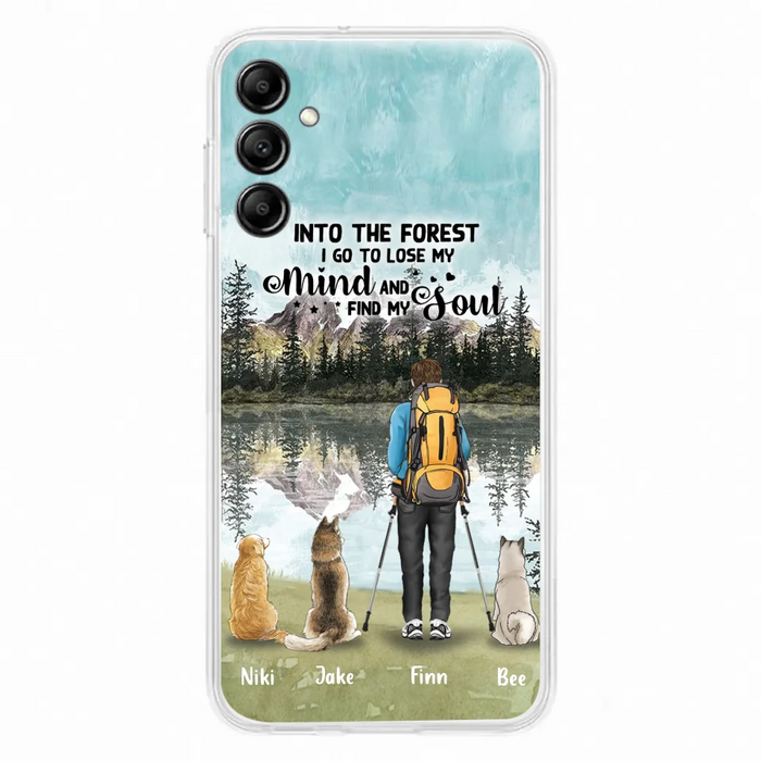 Personalized Solo Hiking With Dogs Phone Case - Woman/Man With Up to 3 Pets - Case For iPhone and Samsung - Q67GXN