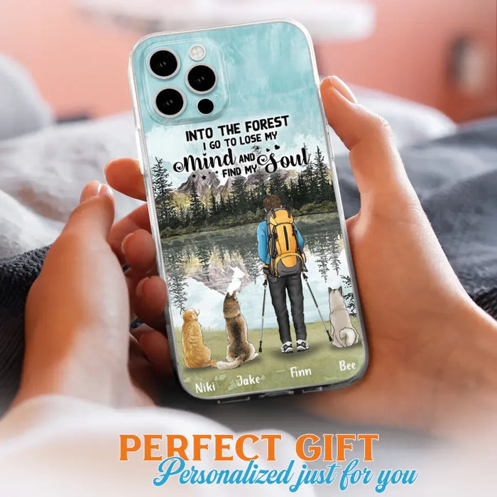 Personalized Solo Hiking With Dogs Phone Case - Woman/Man With Up to 3 Pets - Case For iPhone and Samsung - Q67GXN