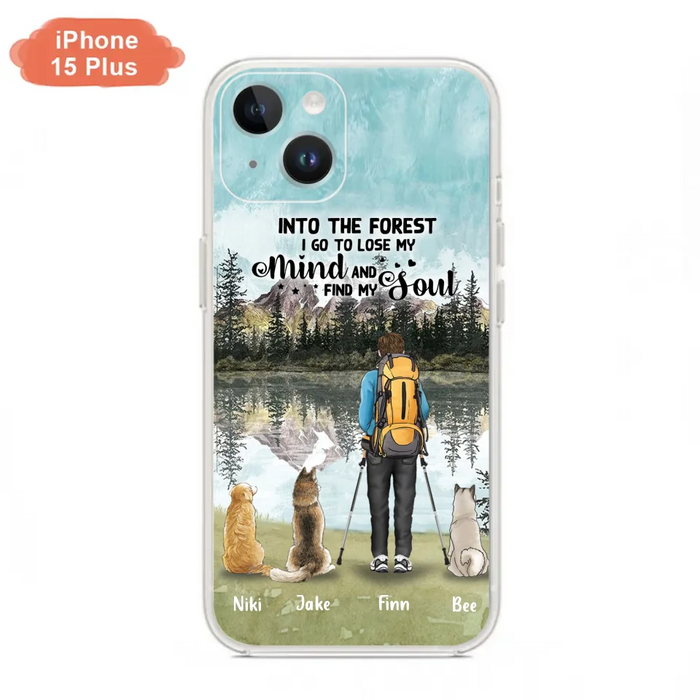 Personalized Solo Hiking With Dogs Phone Case - Woman/Man With Up to 3 Pets - Case For iPhone and Samsung - Q67GXN