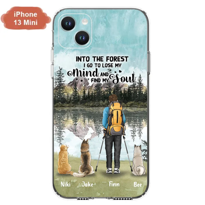 Personalized Solo Hiking With Dogs Phone Case - Woman/Man With Up to 3 Pets - Case For iPhone and Samsung - Q67GXN