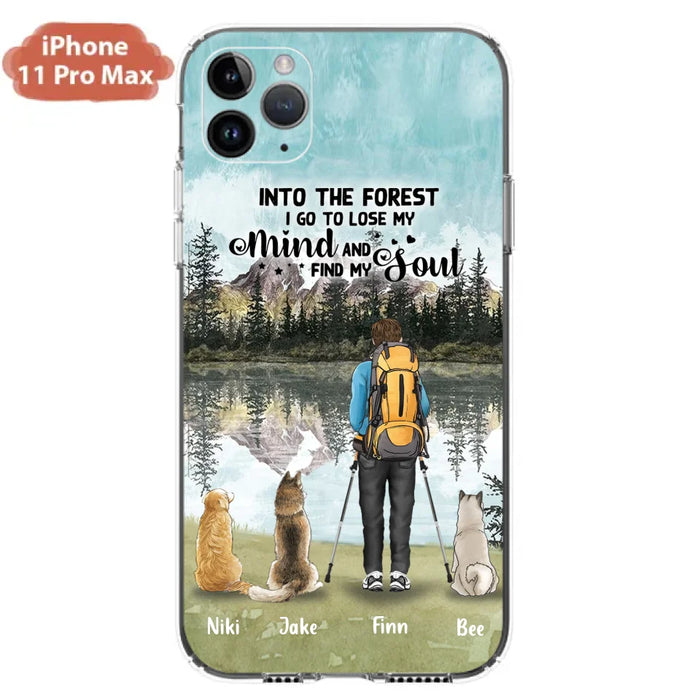 Personalized Solo Hiking With Dogs Phone Case - Woman/Man With Up to 3 Pets - Case For iPhone and Samsung - Q67GXN