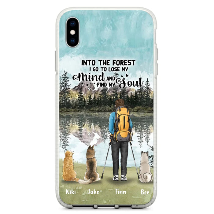 Personalized Solo Hiking With Dogs Phone Case - Woman/Man With Up to 3 Pets - Case For iPhone and Samsung - Q67GXN