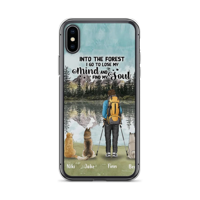 Personalized Solo Hiking With Dogs Phone Case - Woman/Man With Up to 3 Pets - Case For iPhone and Samsung - Q67GXN