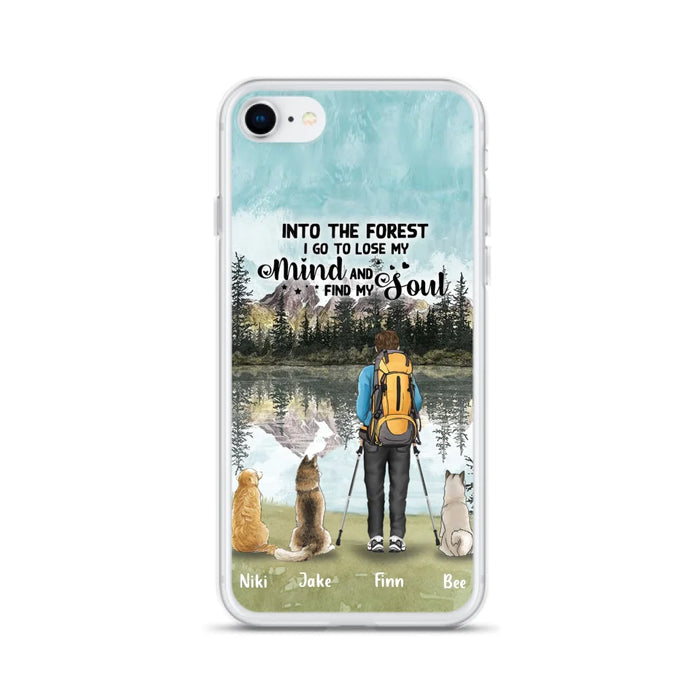 Personalized Solo Hiking With Dogs Phone Case - Woman/Man With Up to 3 Pets - Case For iPhone and Samsung - Q67GXN