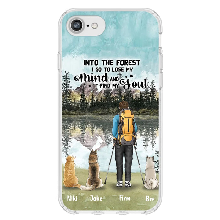Personalized Solo Hiking With Dogs Phone Case - Woman/Man With Up to 3 Pets - Case For iPhone and Samsung - Q67GXN