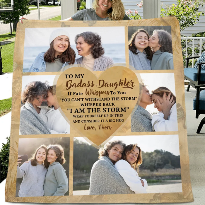 Personalized To My Daughter Fleece Throw Blanket - Gift Idea For Daughter From Mom - Upload Photos