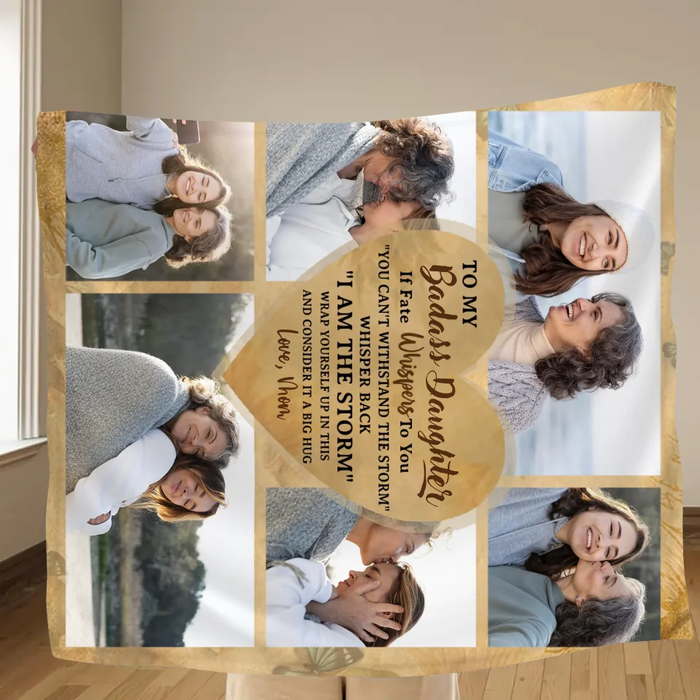 Personalized To My Daughter Fleece Throw Blanket - Gift Idea For Daughter From Mom - Upload Photos