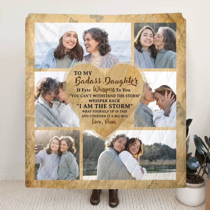 Personalized To My Daughter Fleece Throw Blanket - Gift Idea For Daughter From Mom - Upload Photos