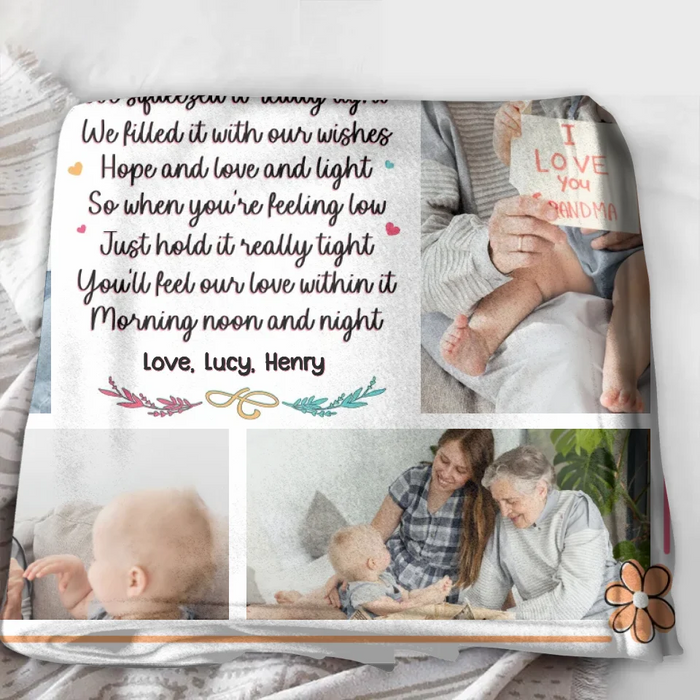 Personalized Nana Quilt/Fleece Throw Blanket - Gift Idea For Grandma From Grandkid - Upload Photos