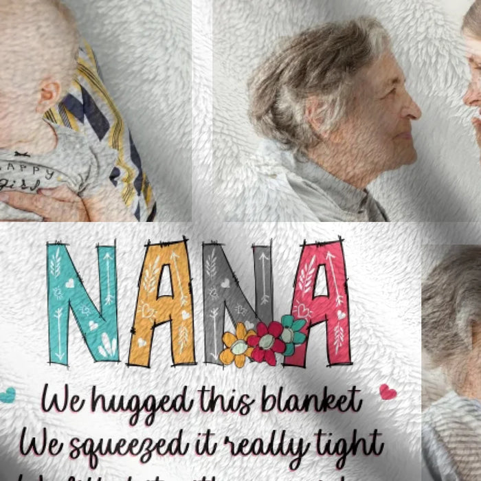 Personalized Nana Quilt/Fleece Throw Blanket - Gift Idea For Grandma From Grandkid - Upload Photos