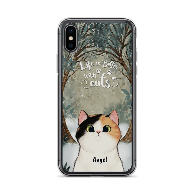 Custom Personalized Cat Phone Case - Best Gift For Cat Lover - Life Is Better With Cats - Phone Case For  iPhone And Samsung