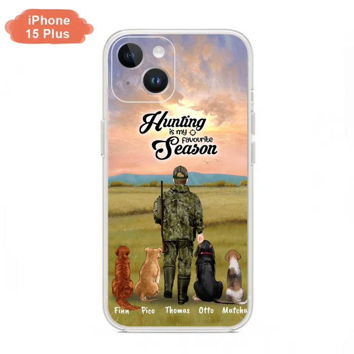 Personalized Hunting Phone Case - Man/Woman With Upto 4 Dogs - Phone Case For iPhone And Samsung - 4168OK