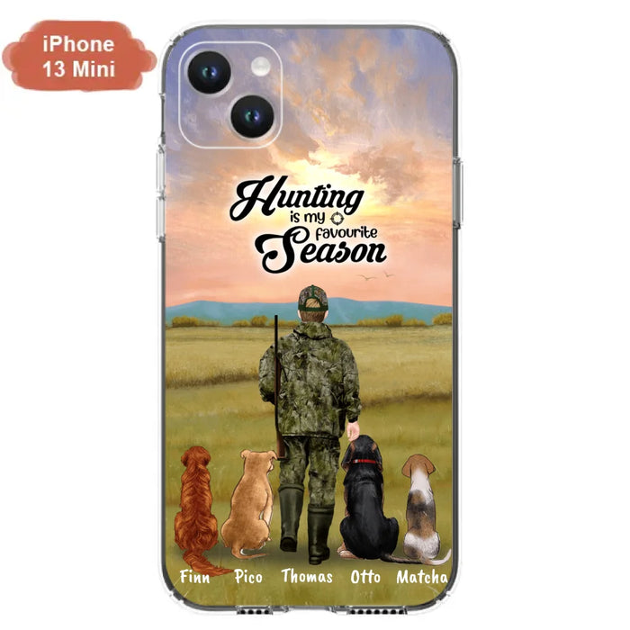 Personalized Hunting Phone Case - Man/Woman With Upto 4 Dogs - Phone Case For iPhone And Samsung - 4168OK