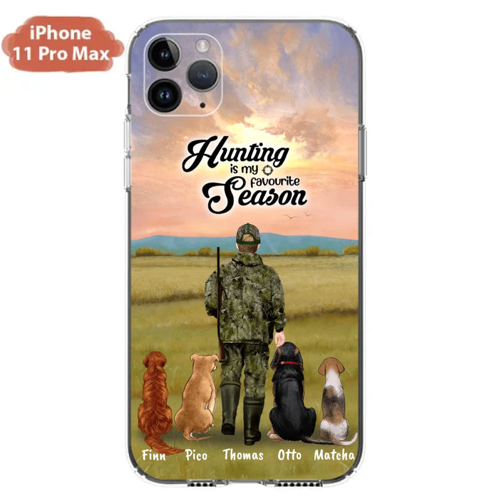 Personalized Hunting Phone Case - Man/Woman With Upto 4 Dogs - Phone Case For iPhone And Samsung - 4168OK