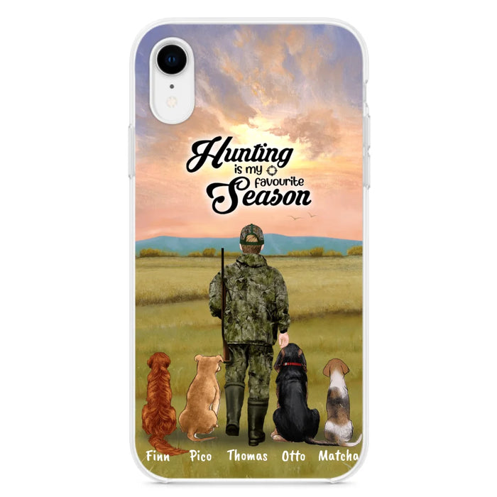 Personalized Hunting Phone Case - Man/Woman With Upto 4 Dogs - Phone Case For iPhone And Samsung - 4168OK