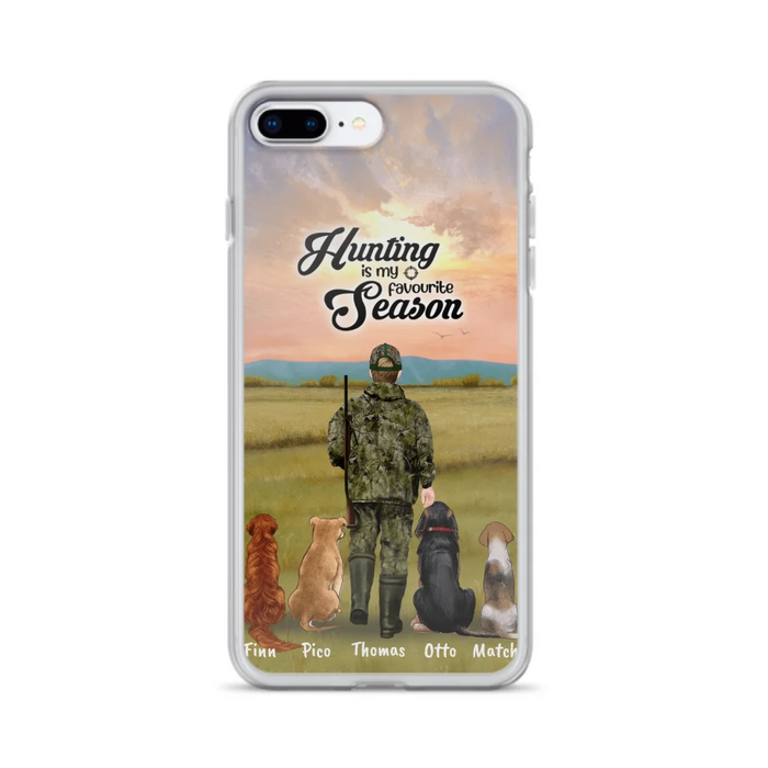 Personalized Hunting Phone Case - Man/Woman With Upto 4 Dogs - Phone Case For iPhone And Samsung - 4168OK