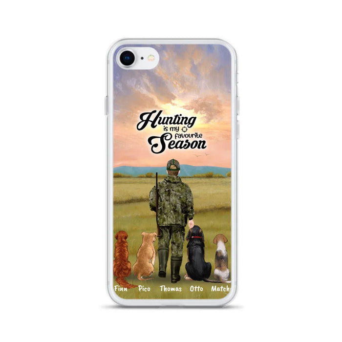 Personalized Hunting Phone Case - Man/Woman With Upto 4 Dogs - Phone Case For iPhone And Samsung - 4168OK