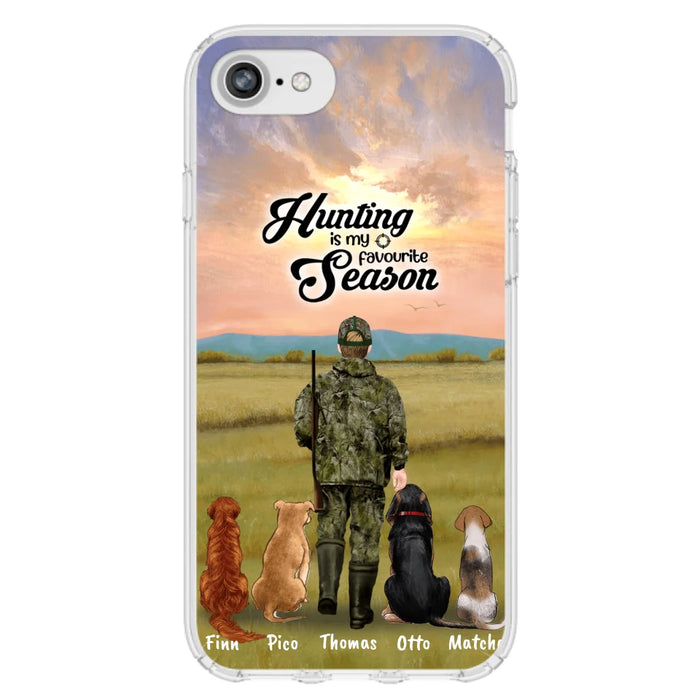 Personalized Hunting Phone Case - Man/Woman With Upto 4 Dogs - Phone Case For iPhone And Samsung - 4168OK