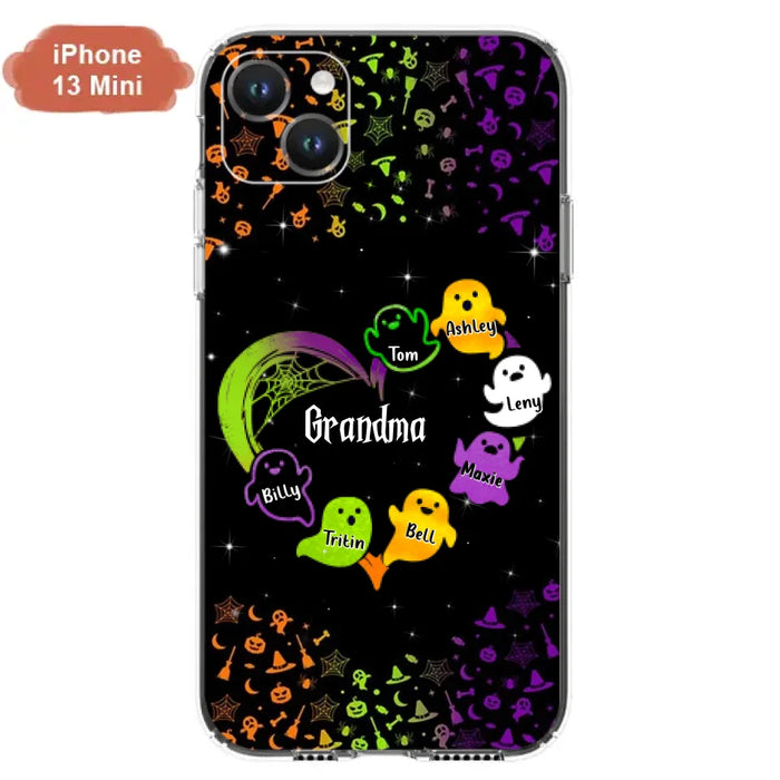 Personalized Grandma and Grandkids Ghost Phone Case - Halloween gift for Grandma - Up to 7 Grandkids - Case For iPhone/Samsung