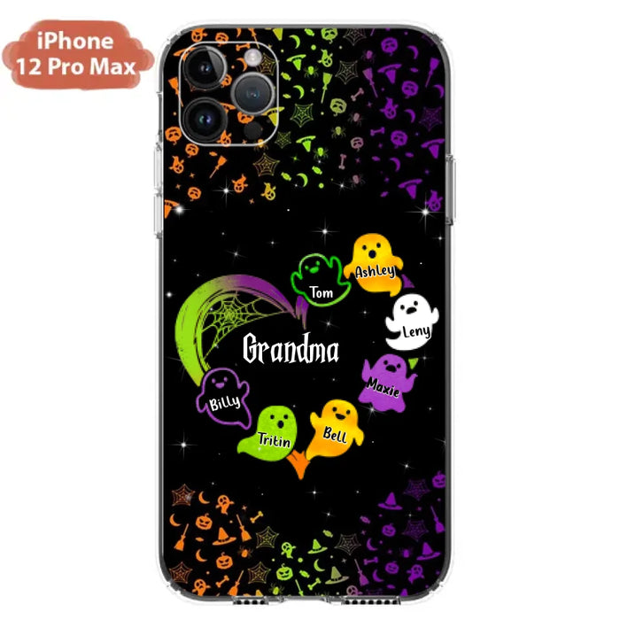 Personalized Grandma and Grandkids Ghost Phone Case - Halloween gift for Grandma - Up to 7 Grandkids - Case For iPhone/Samsung