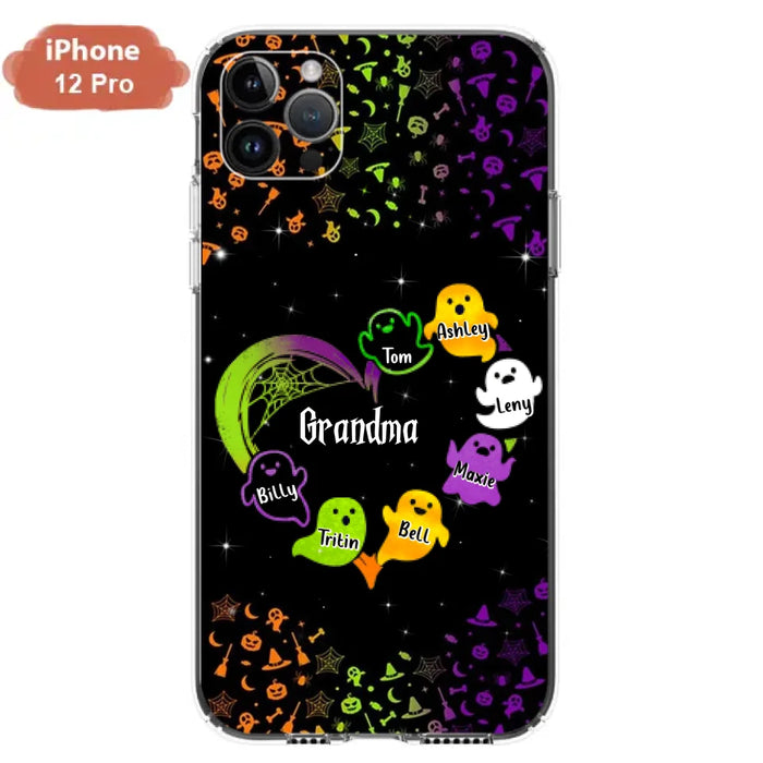 Personalized Grandma and Grandkids Ghost Phone Case - Halloween gift for Grandma - Up to 7 Grandkids - Case For iPhone/Samsung