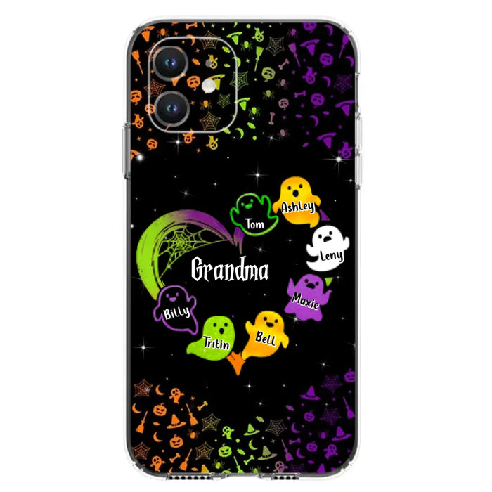 Personalized Grandma and Grandkids Ghost Phone Case - Halloween gift for Grandma - Up to 7 Grandkids - Case For iPhone/Samsung