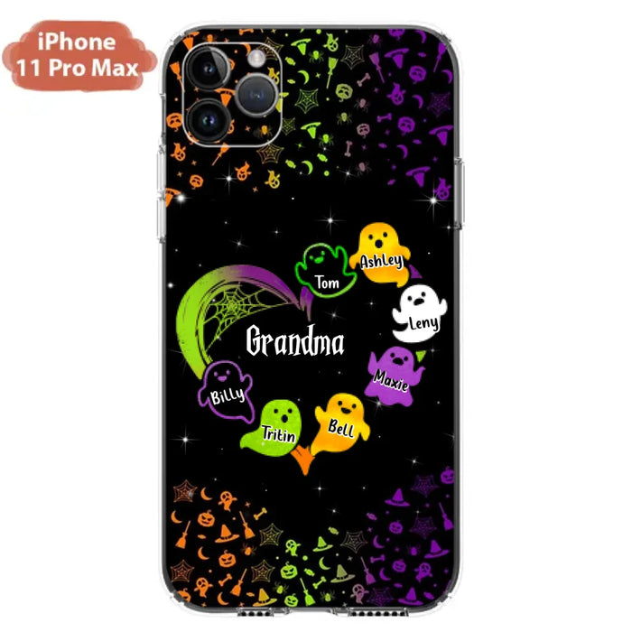 Personalized Grandma and Grandkids Ghost Phone Case - Halloween gift for Grandma - Up to 7 Grandkids - Case For iPhone/Samsung