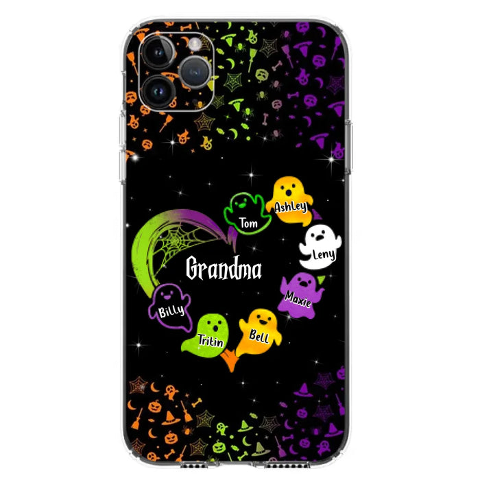 Personalized Grandma and Grandkids Ghost Phone Case - Halloween gift for Grandma - Up to 7 Grandkids - Case For iPhone/Samsung
