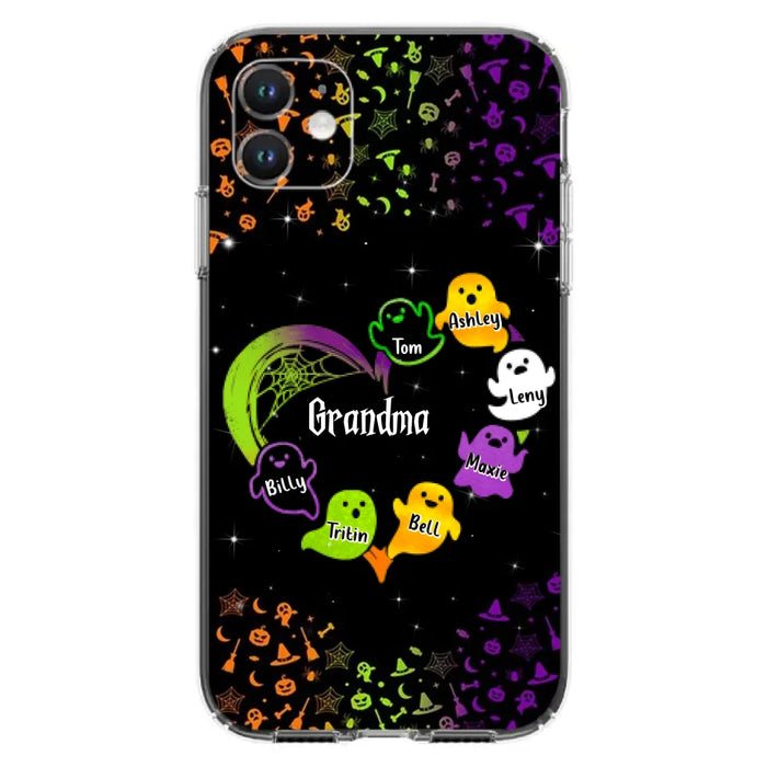 Personalized Grandma and Grandkids Ghost Phone Case - Halloween gift for Grandma - Up to 7 Grandkids - Case For iPhone/Samsung