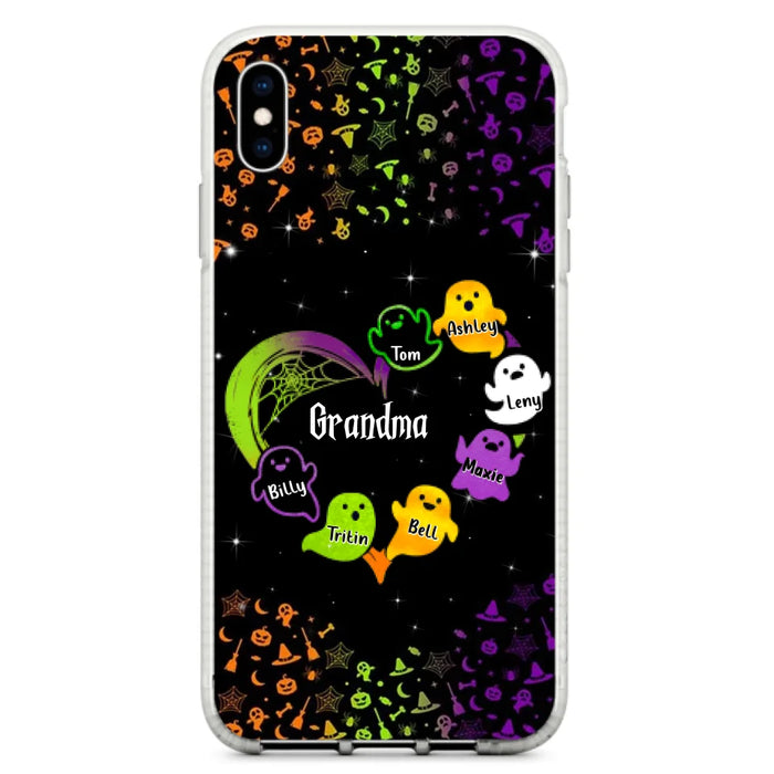 Personalized Grandma and Grandkids Ghost Phone Case - Halloween gift for Grandma - Up to 7 Grandkids - Case For iPhone/Samsung