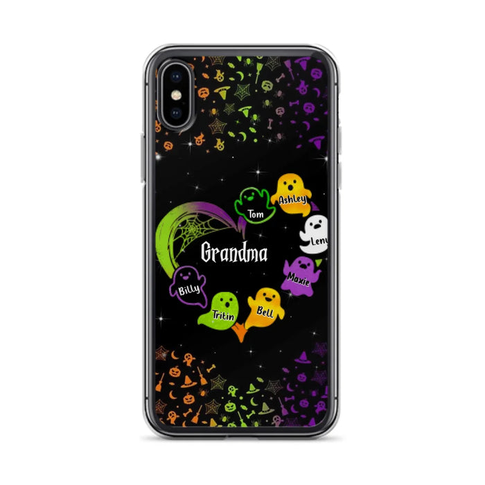 Personalized Grandma and Grandkids Ghost Phone Case - Halloween gift for Grandma - Up to 7 Grandkids - Case For iPhone/Samsung