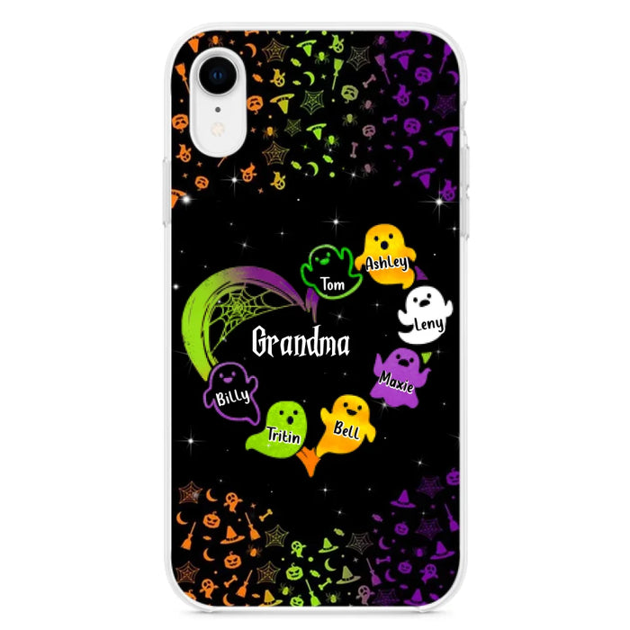 Personalized Grandma and Grandkids Ghost Phone Case - Halloween gift for Grandma - Up to 7 Grandkids - Case For iPhone/Samsung
