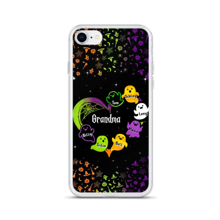 Personalized Grandma and Grandkids Ghost Phone Case - Halloween gift for Grandma - Up to 7 Grandkids - Case For iPhone/Samsung