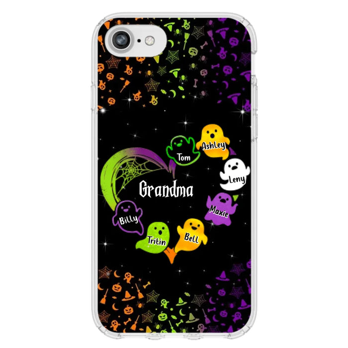 Personalized Grandma and Grandkids Ghost Phone Case - Halloween gift for Grandma - Up to 7 Grandkids - Case For iPhone/Samsung