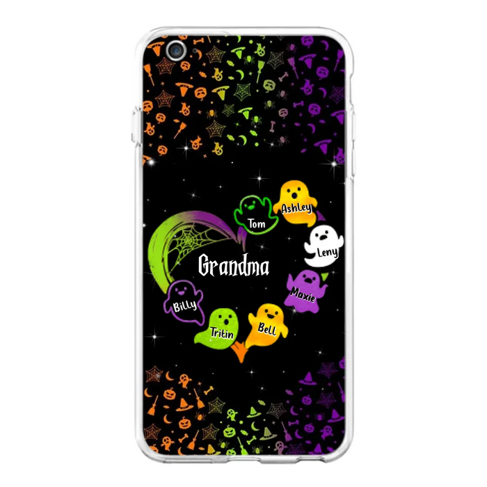 Personalized Grandma and Grandkids Ghost Phone Case - Halloween gift for Grandma - Up to 7 Grandkids - Case For iPhone/Samsung