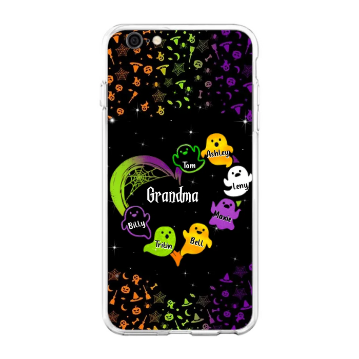 Personalized Grandma and Grandkids Ghost Phone Case - Halloween gift for Grandma - Up to 7 Grandkids - Case For iPhone/Samsung