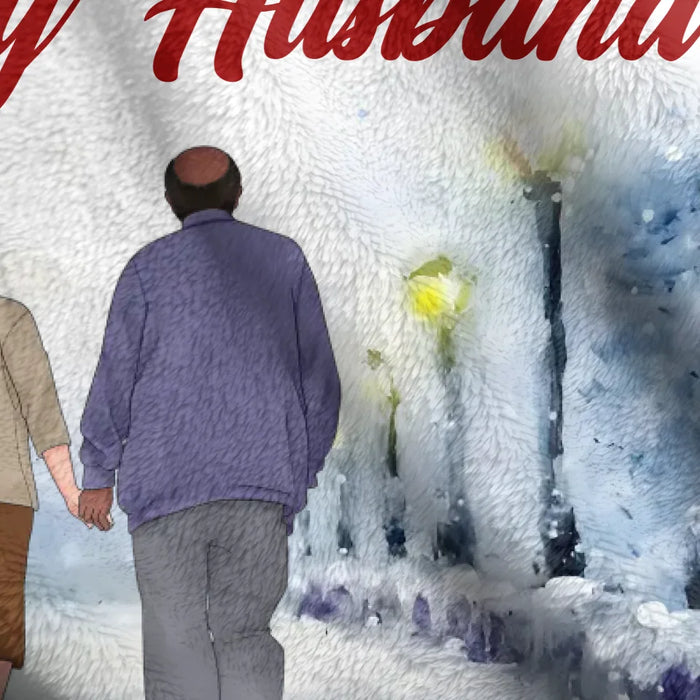 Personalized Old Couple Quilt/Fleece Throw Blanket - Gift Idea For Wife/Husband - I Wish I Could Turn Back The Clock