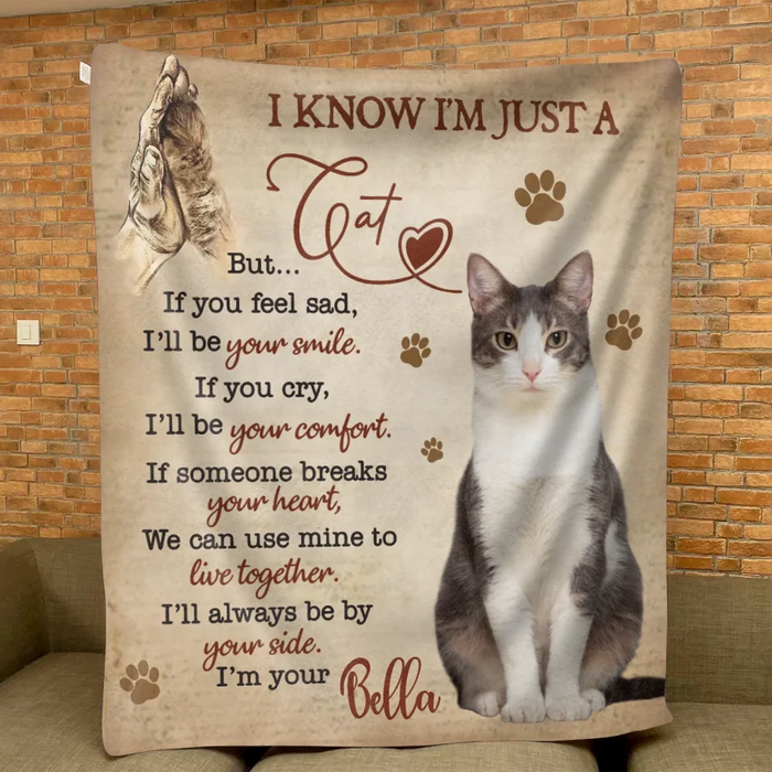 Personalized Cat Quilt/Fleece Throw Blanket - Upload Photo - Gift Idea For Cat Lover - I'lI Always Be By Your Side