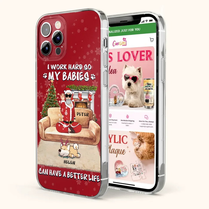 Personalized Christmas Pet Dad Phone Case - Man With Up to 4 Pets - Gift For Cat/Dog Lover - Case For iPhone And Samsung