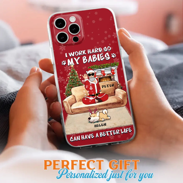 Personalized Christmas Pet Dad Phone Case - Man With Up to 4 Pets - Gift For Cat/Dog Lover - Case For iPhone And Samsung