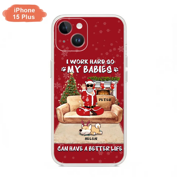 Personalized Christmas Pet Dad Phone Case - Man With Up to 4 Pets - Gift For Cat/Dog Lover - Case For iPhone And Samsung