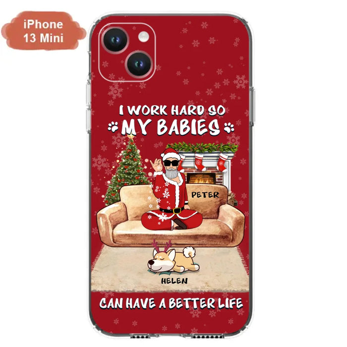 Personalized Christmas Pet Dad Phone Case - Man With Up to 4 Pets - Gift For Cat/Dog Lover - Case For iPhone And Samsung