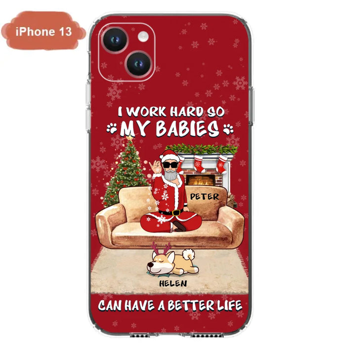 Personalized Christmas Pet Dad Phone Case - Man With Up to 4 Pets - Gift For Cat/Dog Lover - Case For iPhone And Samsung