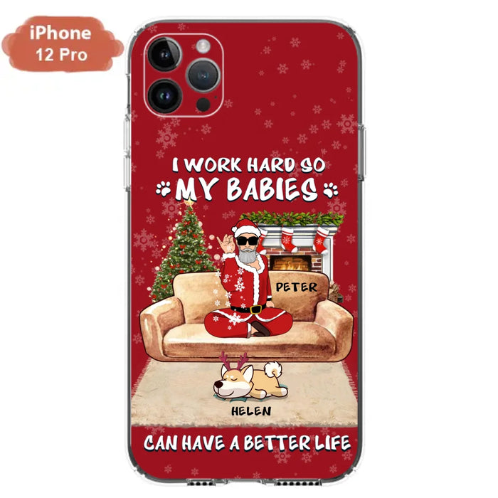 Personalized Christmas Pet Dad Phone Case - Man With Up to 4 Pets - Gift For Cat/Dog Lover - Case For iPhone And Samsung