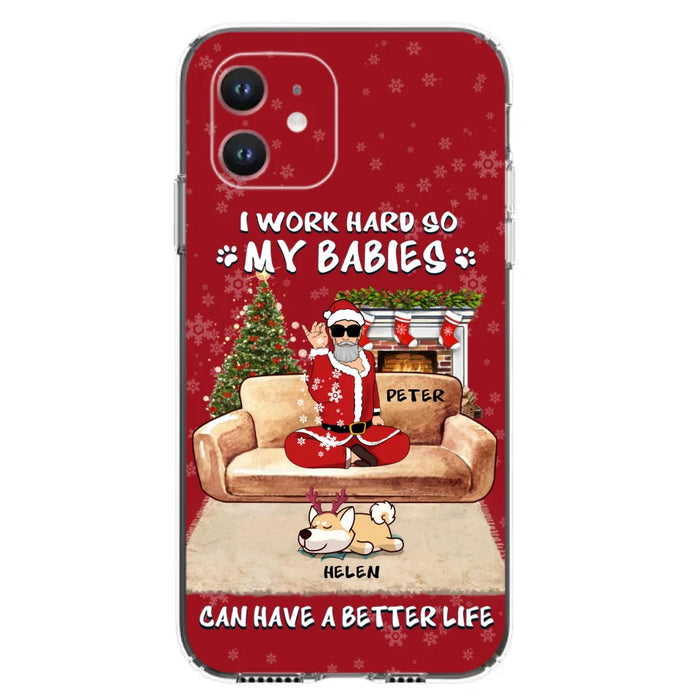Personalized Christmas Pet Dad Phone Case - Man With Up to 4 Pets - Gift For Cat/Dog Lover - Case For iPhone And Samsung